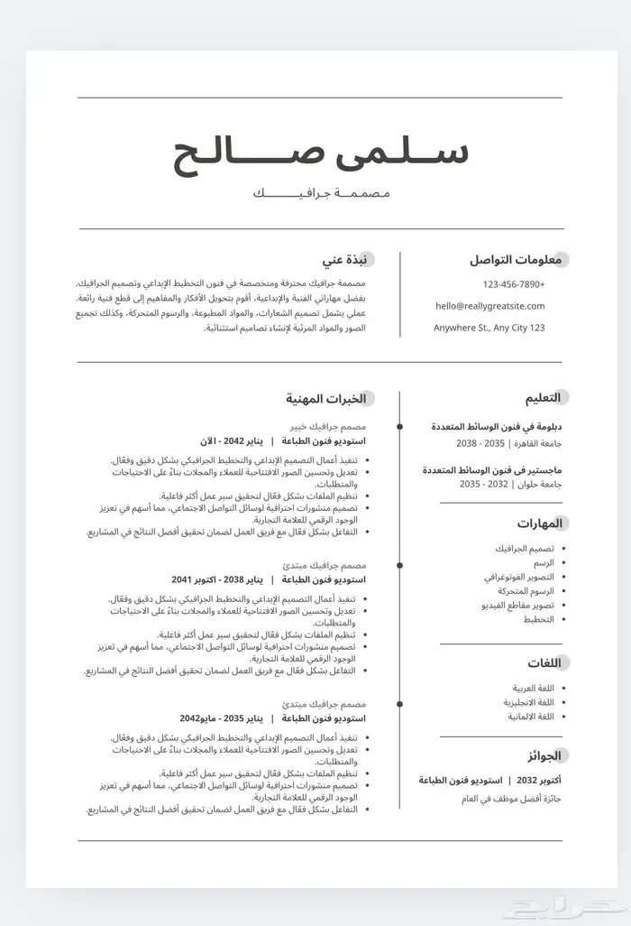 تصميم سيرة ذاتية احترافيه (cv) عربي وانجليزي بسعر رمزي 3