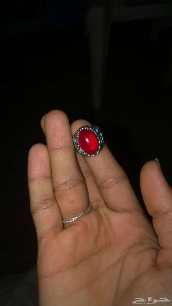ياقوت احمر مرصوع بفيروز 0