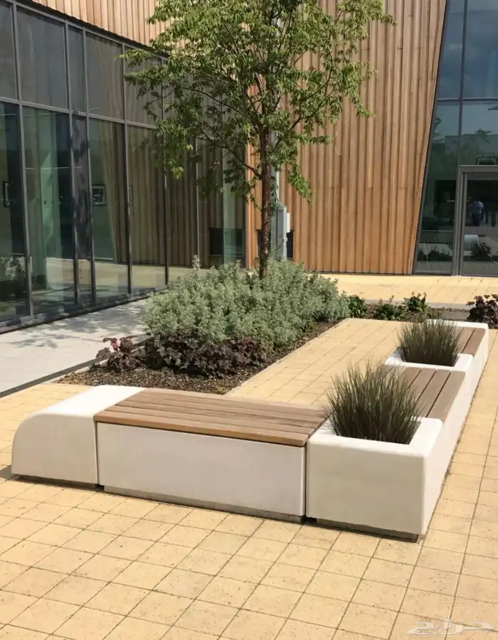 كراسي خرسانية جلسات حدائق مصدات تجميلية 1