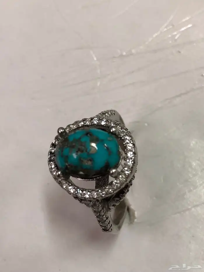 خاتم فيروز نيشابوري مع فصوص الماس 12