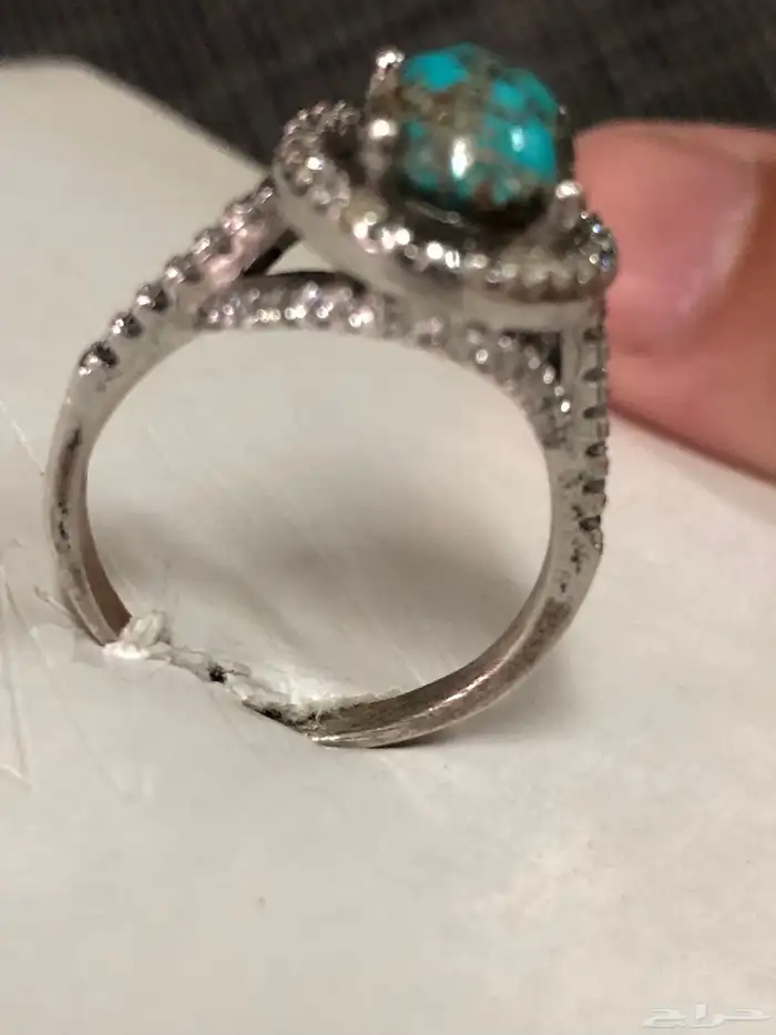 خاتم فيروز نيشابوري مع فصوص الماس 9