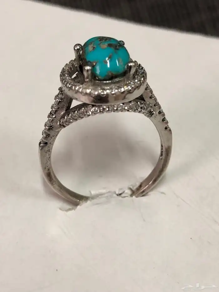 خاتم فيروز نيشابوري مع فصوص الماس 0