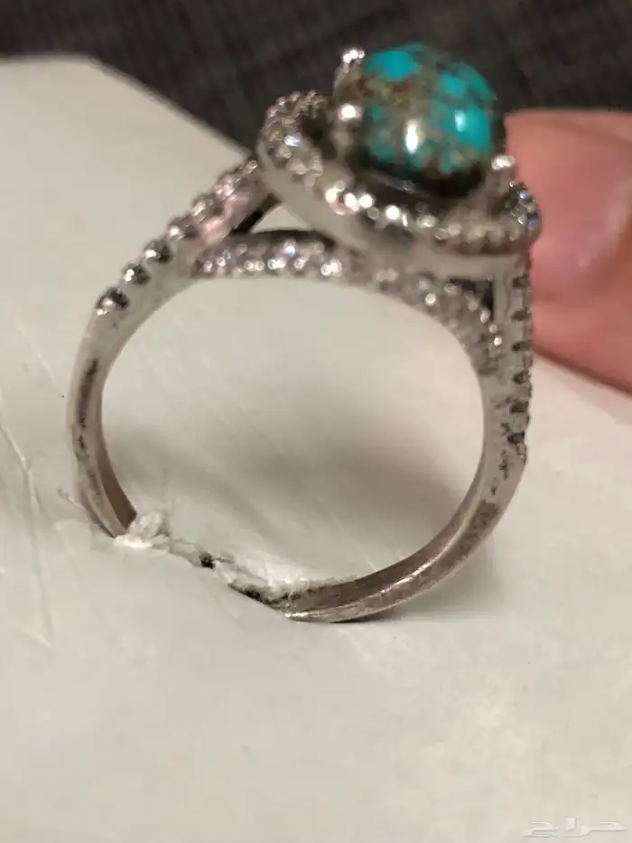 خاتم فيروز نيشابوري مع فصوص الماس 10