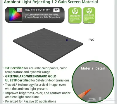 شاشة بروجكتر ماركة Elite screen احترافيه للسينما 110 بوصه 6