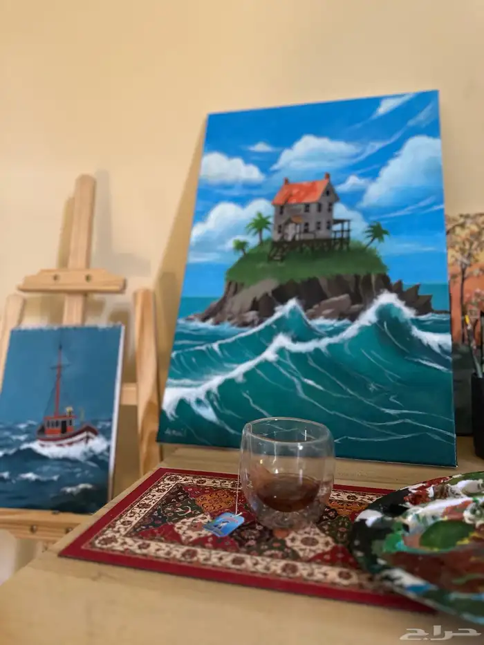 لوحة للبيع رسم يدوي رسم الفنانة الوجد 0