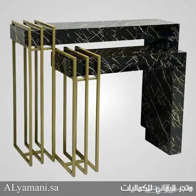 طقم طاولة استقبال بديل الرخام بتصميم مودرن فاخر 1