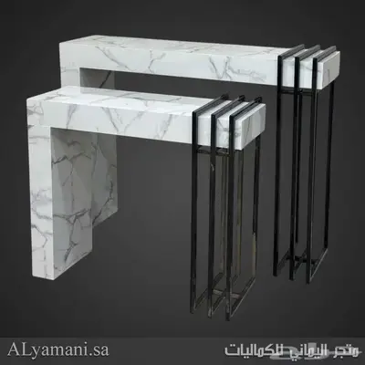 طقم طاولة استقبال بديل الرخام بتصميم مودرن فاخر 3
