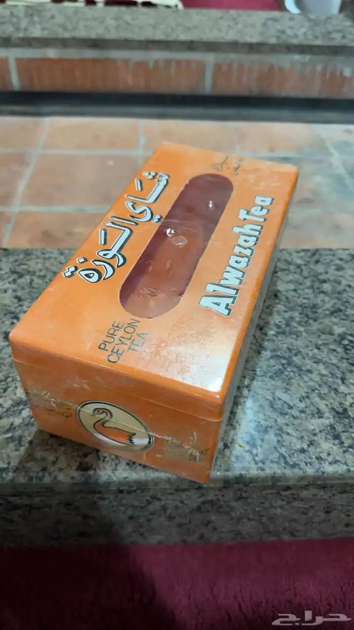 علبة مناديل قديمة دعاية شاي الوزة 1