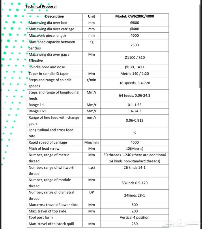 مكينة مخرطة يدوية 4000 MM LONG machine 12
