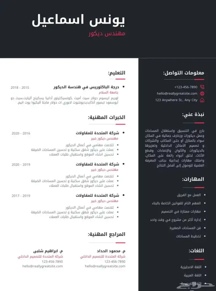 تصميم cv احترافي 18