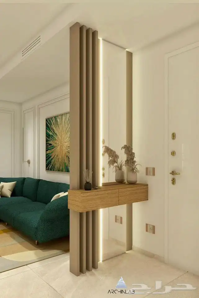 ديكورات داخلية جبس بورد اصباغ بديل خشب 6