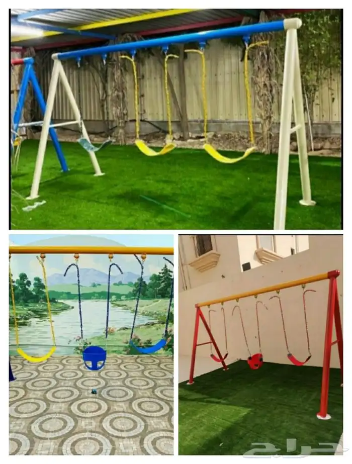 مرجيحه جديده مع 3 كرسي تناسب للطفال والا كبار خصم خاص 6