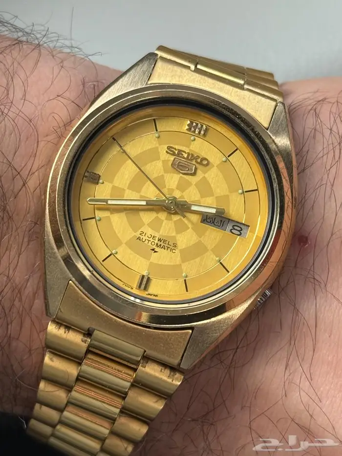 للبيع ساعة SEIKO 5 ذهبية أوتوماتيك بحالة ممتازه 0