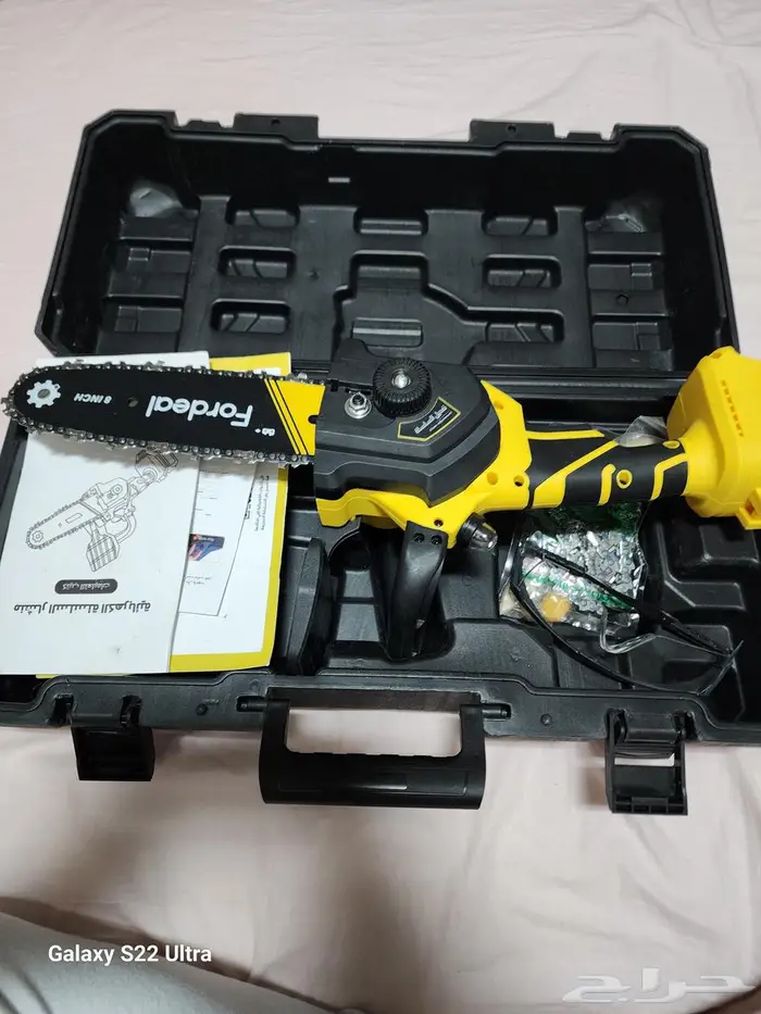 منشار جنزيري 8 انش لاسلكي لقطع الخشب والحطب جديد 12