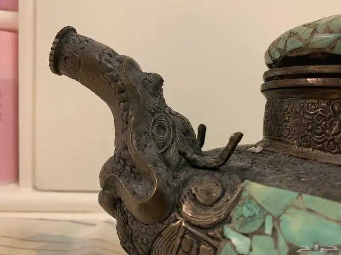 انتيك فازات برونز فيروزي اللون ابريق قديم 1