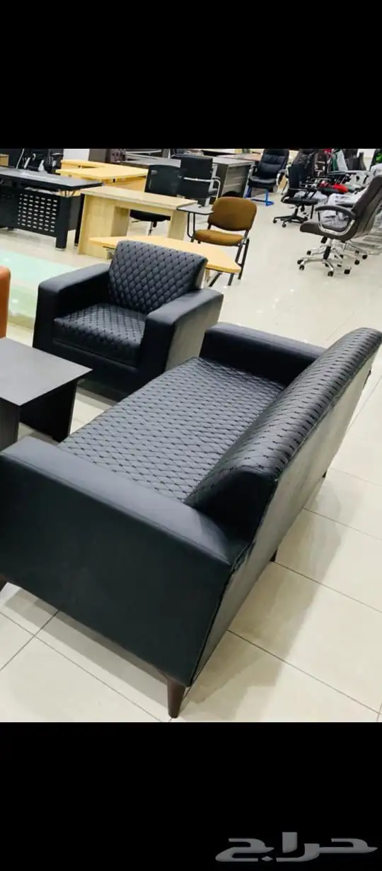 كنب مكتبي جديدة طقم كنبات وطني جلد فخم متوفر كل آلوان 9