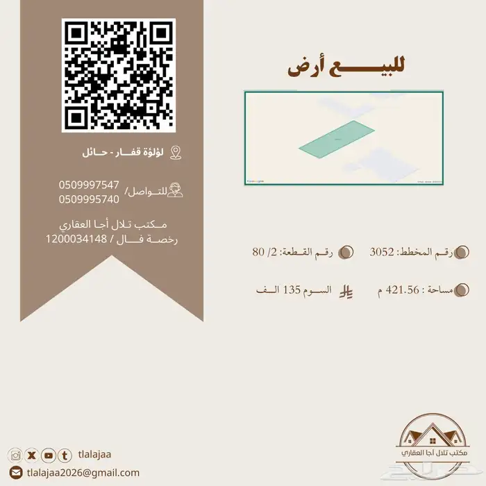 للبيع ارض بمخطط المروه 0