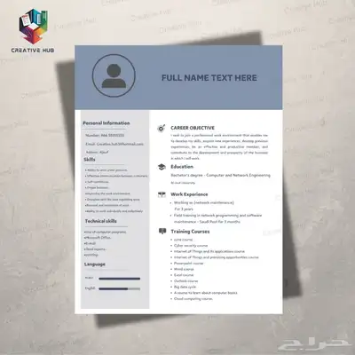 تصميم سيرة ذاتية احترافية ( عربي - انجليزي - مدمج اللغتين) 7