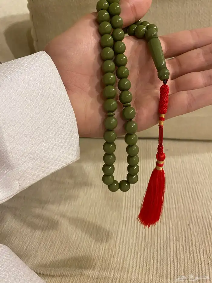 سبحه بكلايت كركوشه شكه خيطه ضد القطع لون السبحه اخضر 0