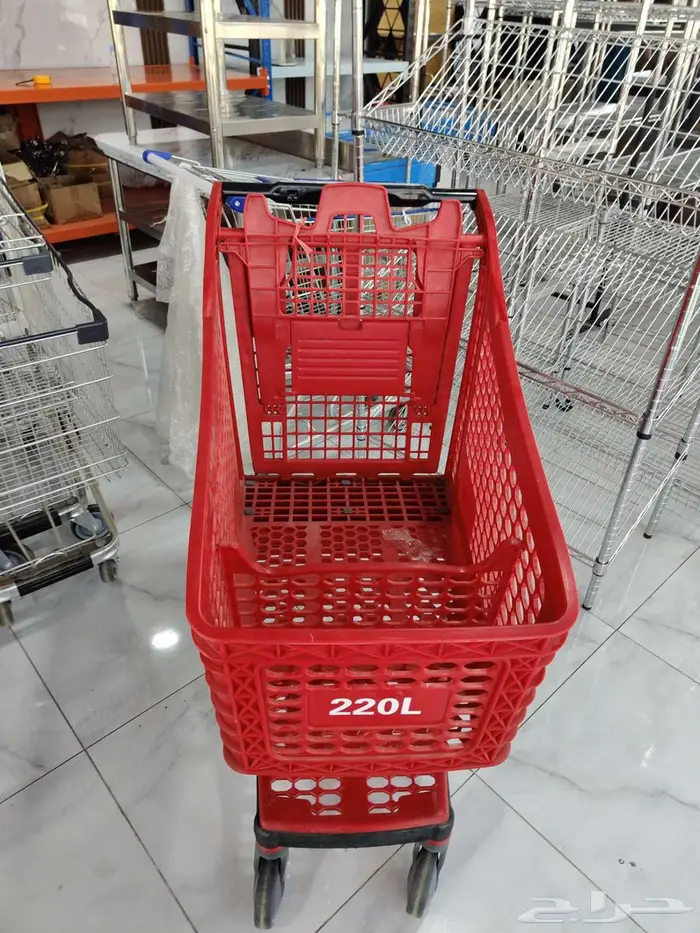 عربيات تسوق وسلة سحب بلاستك 4