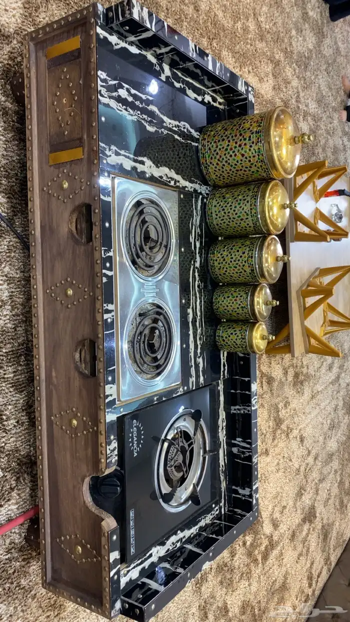 بوتاجاز مشب ثلاث عيون عين ع الغاز وعينين ع الكهرباء نظيف 1