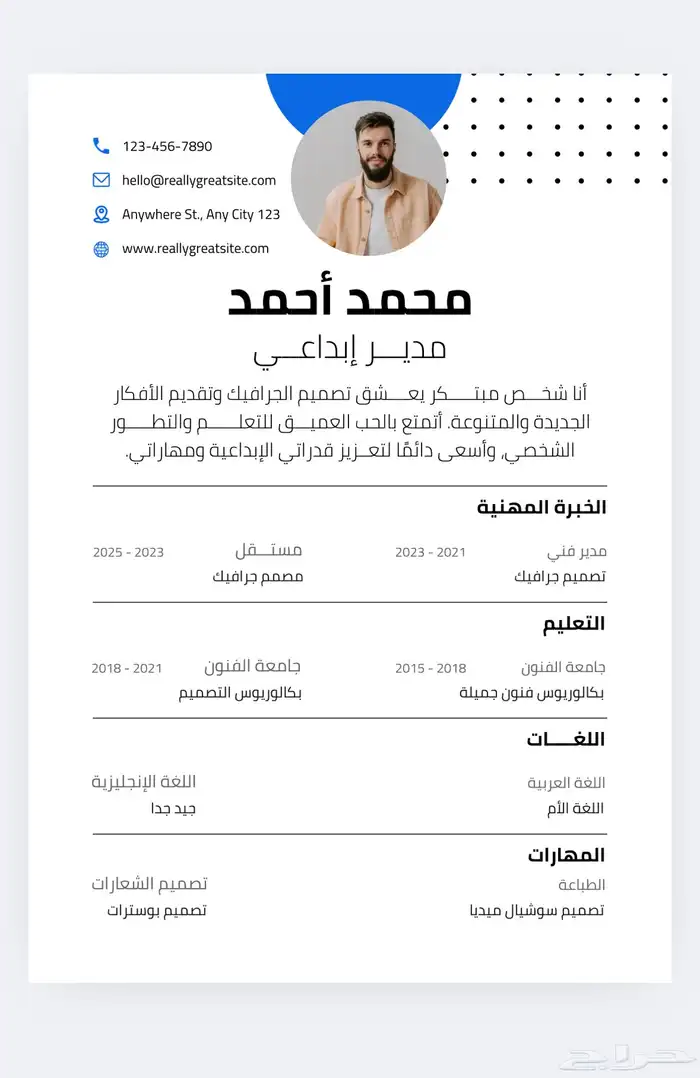 تصميم سرة ذاتية احترافية عربي وانجليزيCV 1