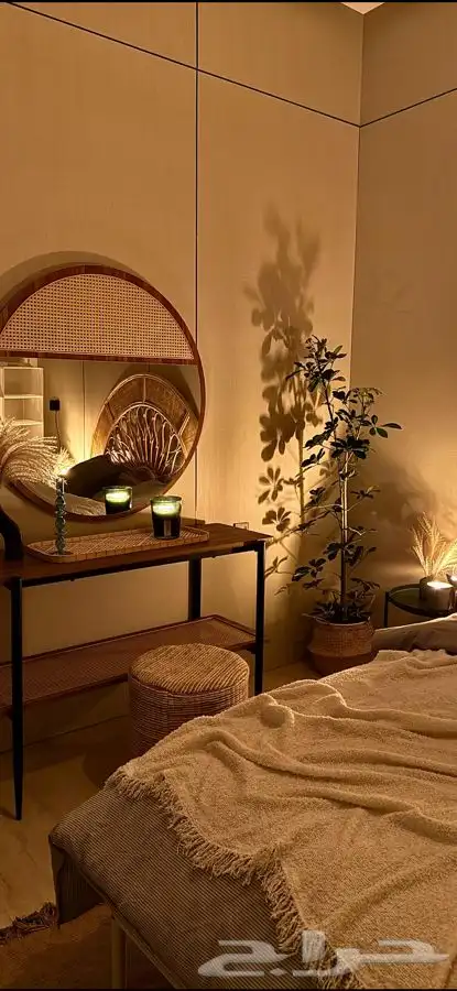 غرفة وصالة مؤثثة بستايل بوهيمي 1