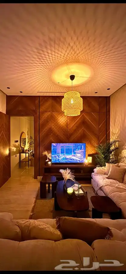 غرفة وصالة مؤثثة بستايل بوهيمي 2