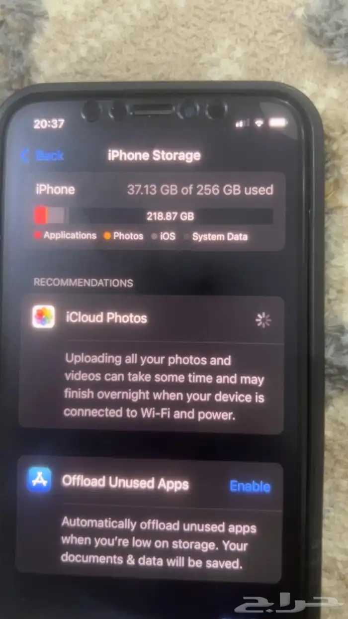 ايفون XS اسود 256 نظيف وكالة 3