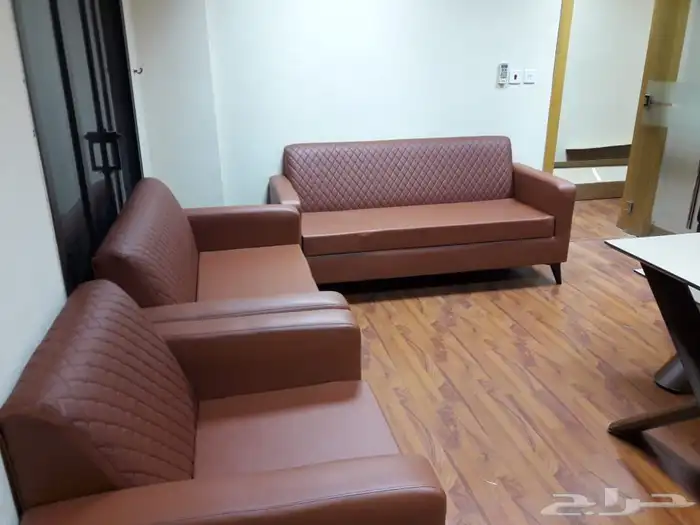 كنب مكتبي جديدة طقم كنبات وطني جلد فخم متوفر كل الوان 4