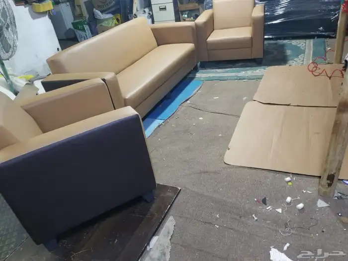 كنب مكتبي جديدة طقم كنبات وطني جلد فخم متوفر كل الوان 11