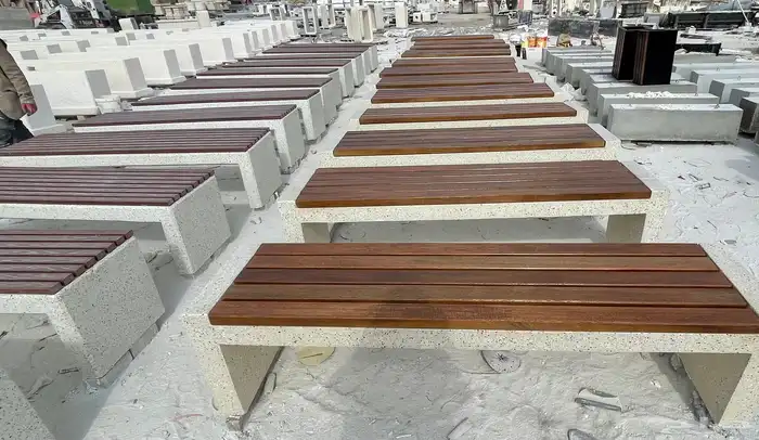 كراسي خرسانية جلسات حدائق مصدات تجميلية حويات نفيات 27