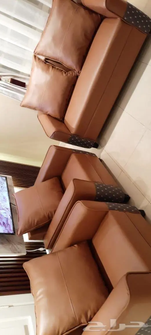 طقم كنب جلد فخم كلو الوان متوفر رمادي رصاصي اسود 7