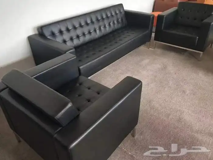 كنب مكتبي جديدة طقم كنبات وطني جلد فخم متوفر كل الوان 3