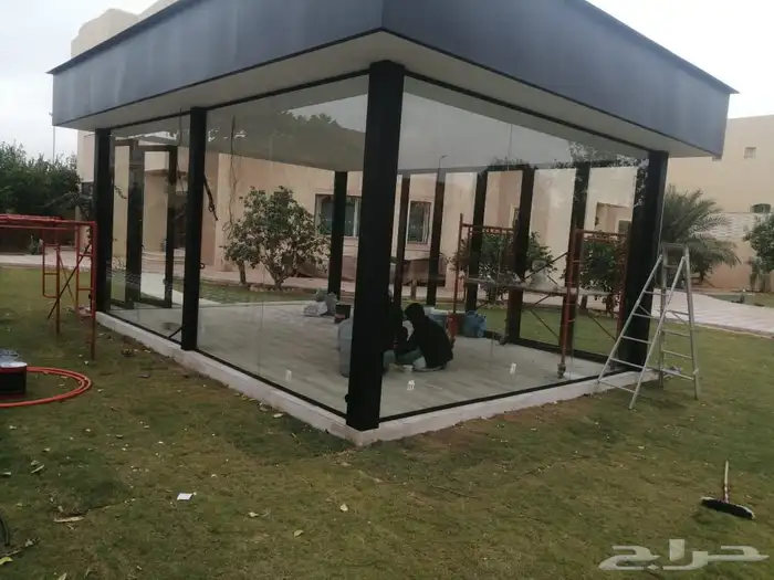 توريد وتركيب واجهات محلات زجاج سكريت وابواب زجاج 4