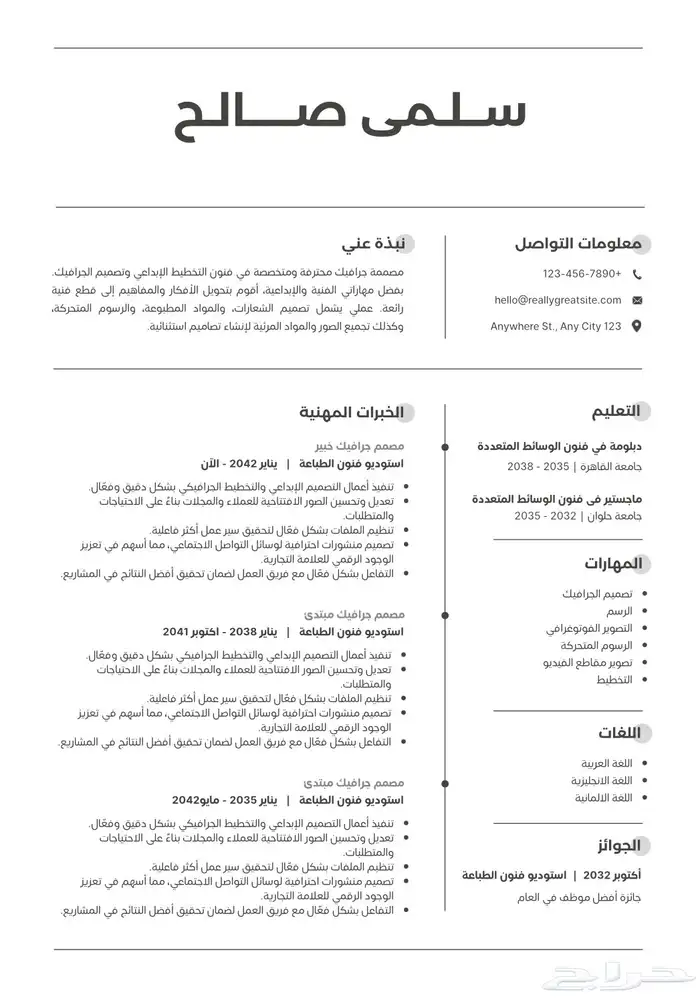 تصميم سيرة ذاتية 2