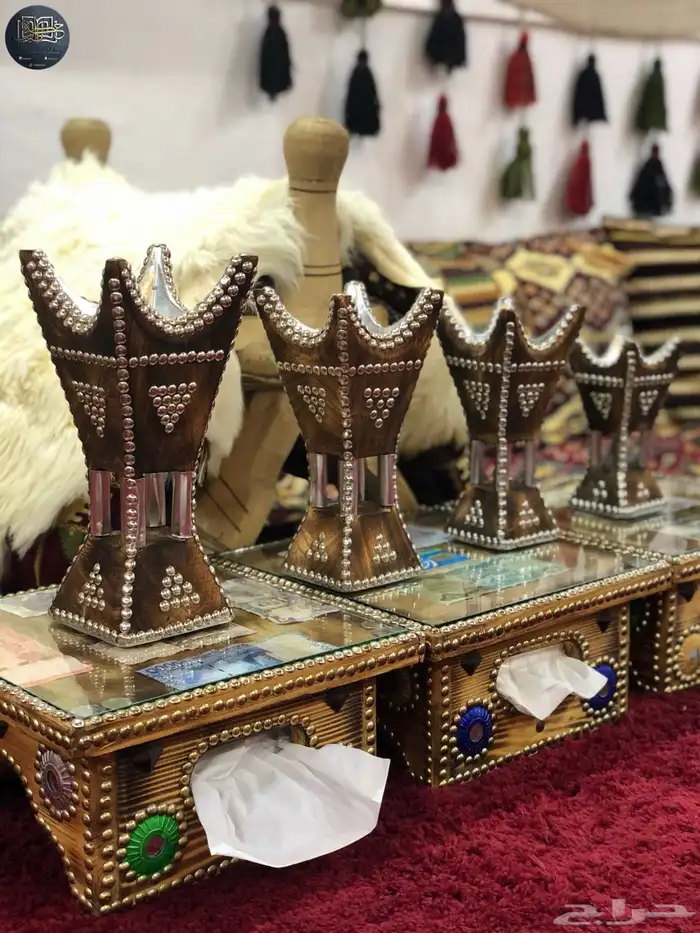 مباخر حائل من خشب الأقل نحت 12