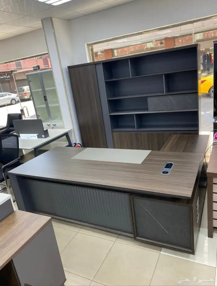 مودرن أحدث فخم مكتب طقم مع دولاب مكتبي كنبه و كراسي فخم جلد 1