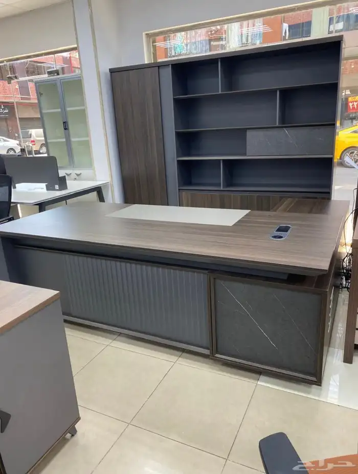 مودرن أحدث فخم مكتب طقم مع دولاب مكتبي كنبه و كراسي فخم جلد 2