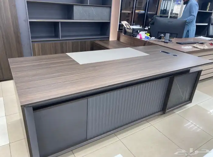 مودرن أحدث فخم مكتب طقم مع دولاب مكتبي كنبه و كراسي فخم جلد 4