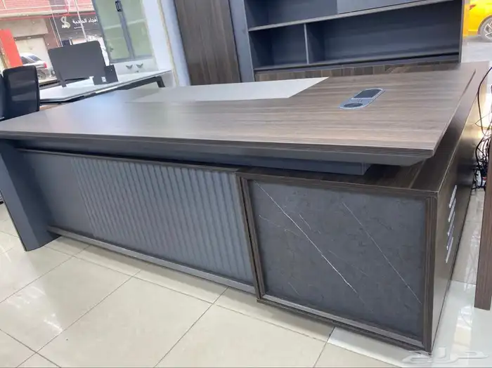 مودرن أحدث فخم مكتب طقم مع دولاب مكتبي كنبه و كراسي فخم جلد 5