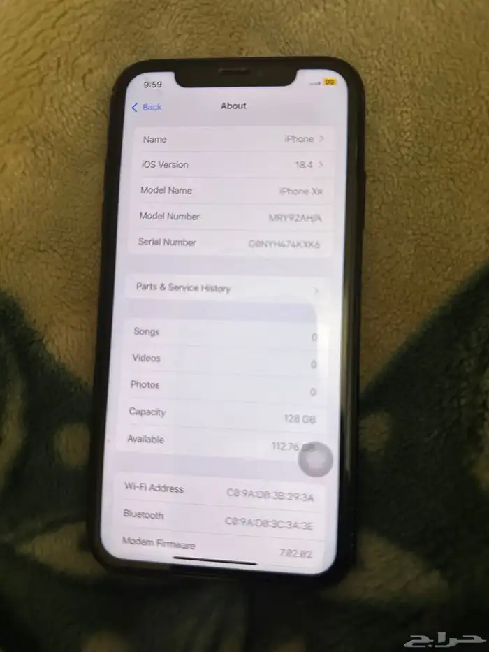 ايفون XR محول ايفون 16 اول مره يفتح مساحه 128 6