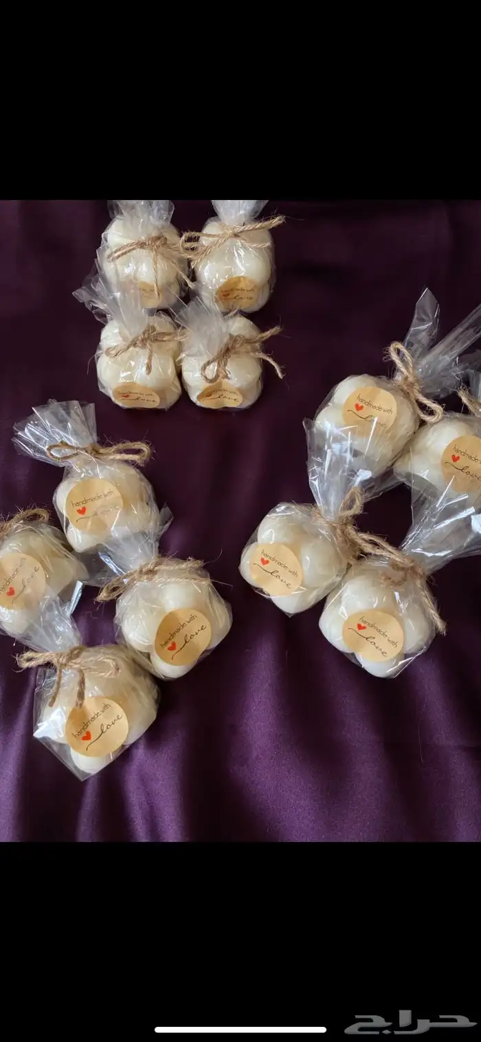 شمع مغلف مع شريطة للمواليد أو توزيعات حسب الرغبة اللون 2