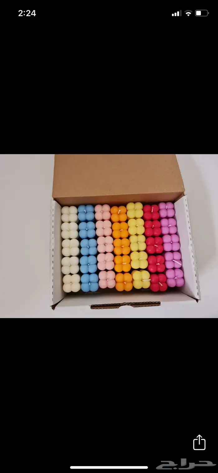 شمع مغلف مع شريطة للمواليد أو توزيعات حسب الرغبة اللون 3