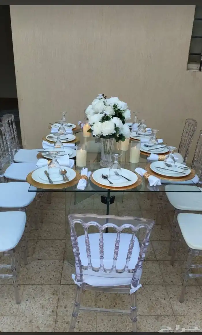 تاجير طاولات قزاز طاولات دائري طاولات مستطيل معى الصحون 10