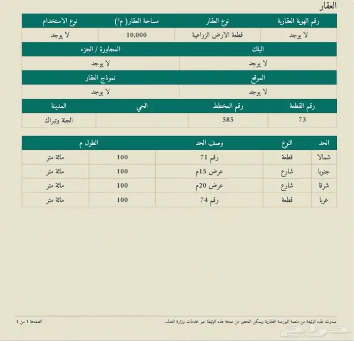 أرض زراعيه للبيع في الرياض بمخطط الجله (585) على شارعين 1