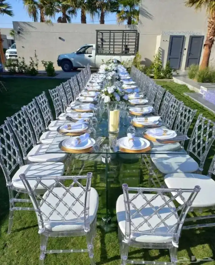 تاجير طاولات قزاز طاولات دائري طاولات مستطيل معى الصحون 5