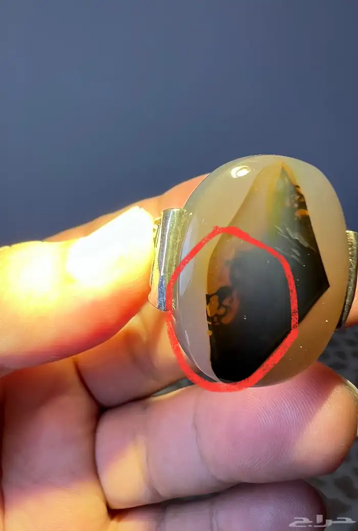 خاتم فضة عقيق مصور 2