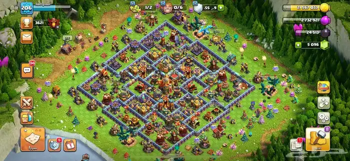 قرية كلاش اوف كلانس تاون هول 16 شبه ماكس Clash of Clans 0