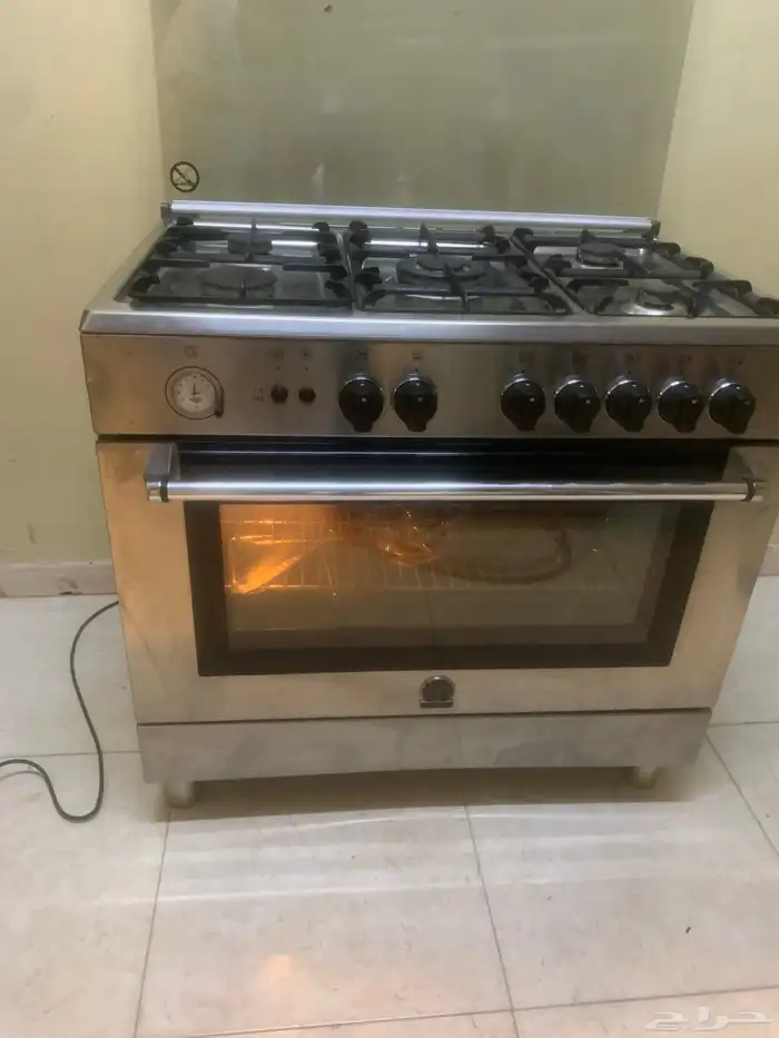 فرن غاز ايطالي60 90 مروحة داخل الفرن اشعال ذاتي امان كامل 2